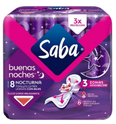 Imagen de TOALLA FEMENINA SABA BUENAS NOCHES 8 PZA CARTON CON 14 PIEZA