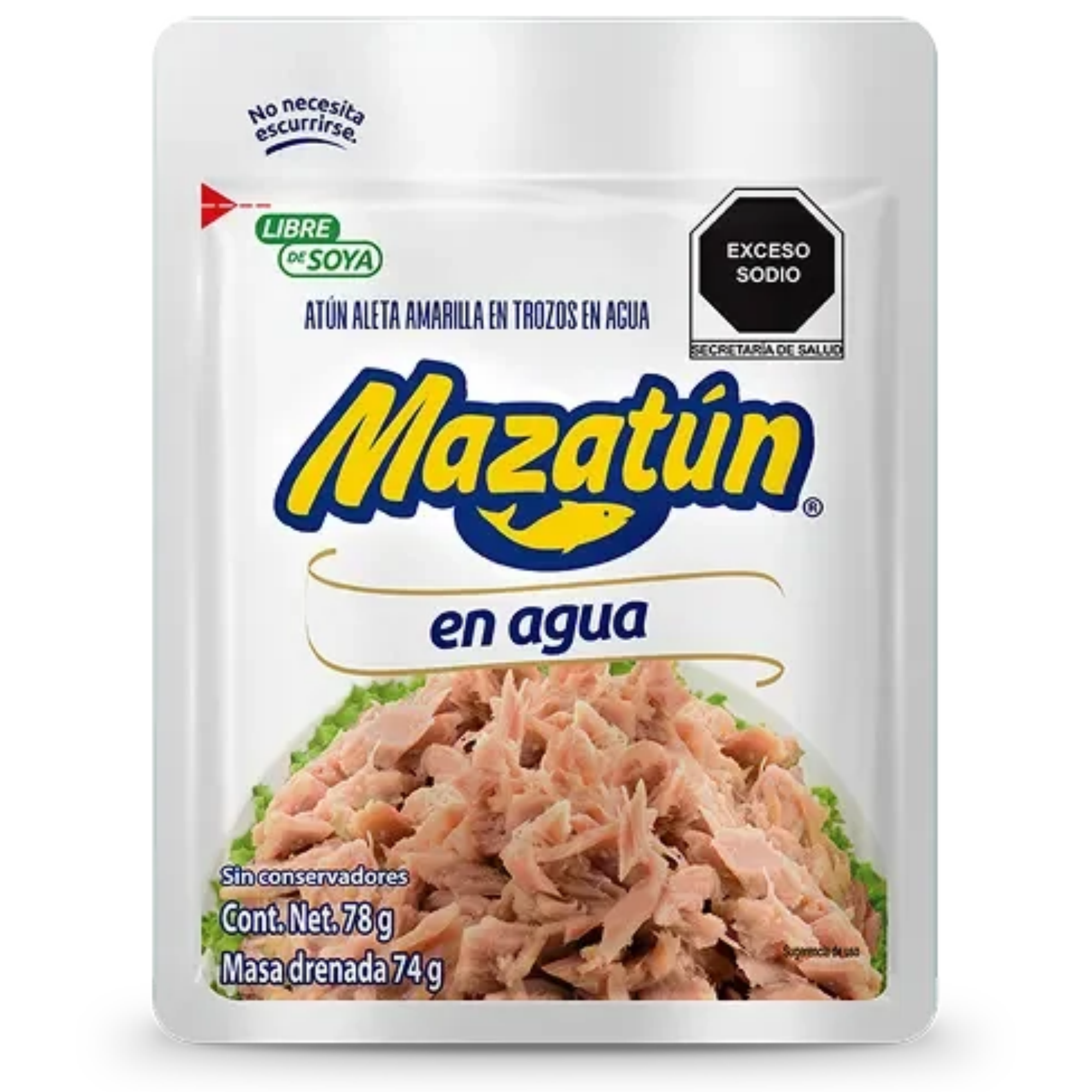 Imagen de ATUN MAZATUN AGUA POUCH  78GR CARTON CON 48 PIEZA