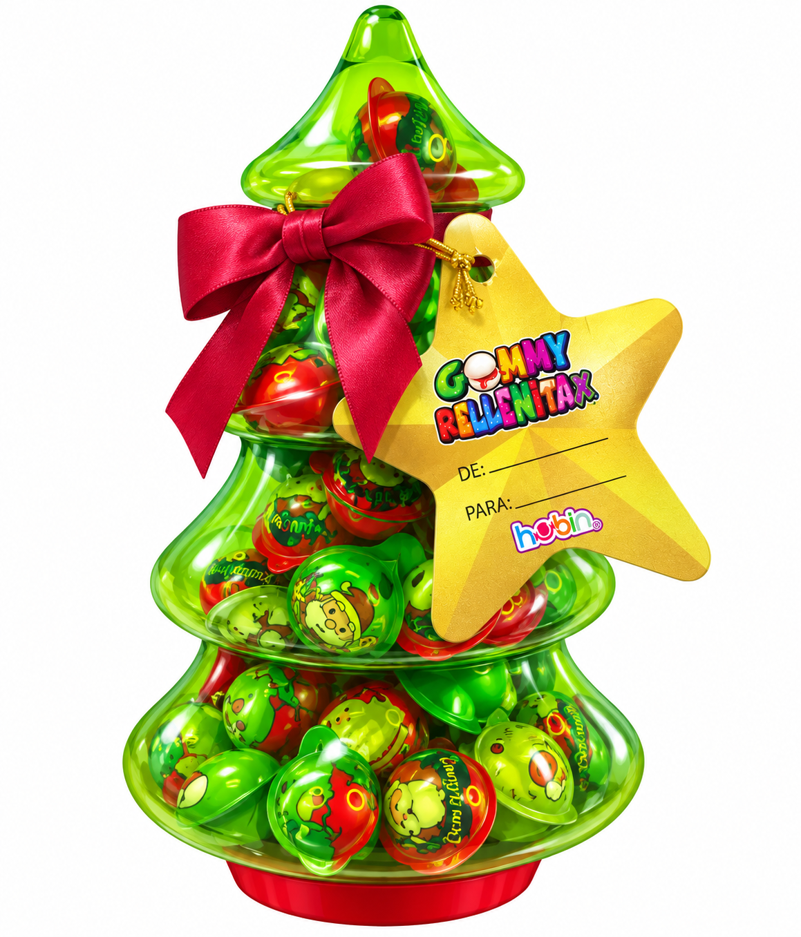Imagen de GOMMY RELLENITA 3D NAVIDAD CARTON CON 8 VITROLERO